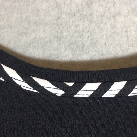 A.N.A. “A New Approach” Geometric Print & Contrasting Solid Cap Sleeve HiLo Hem - Picture 12 of 16